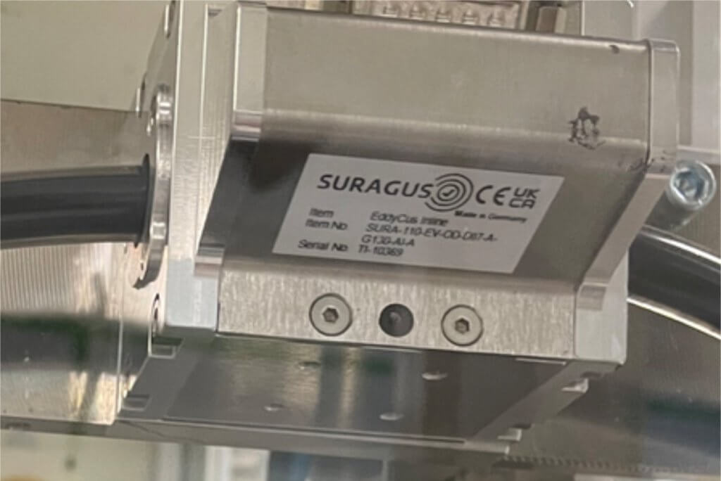 EddyCus inline RS with tube in real production environment